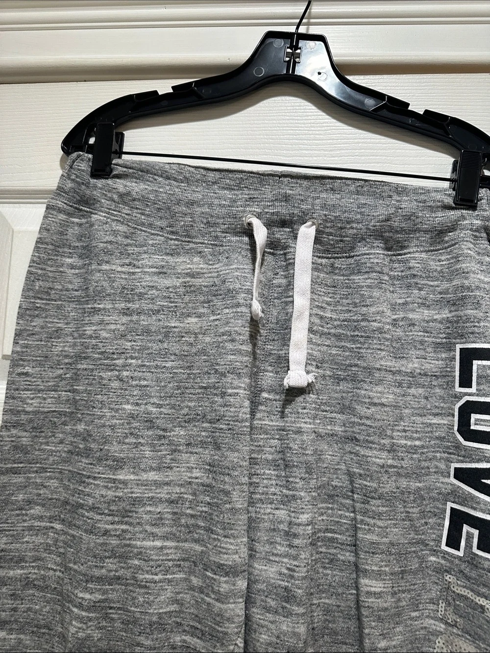 PINK Victoria's Secret Gray 'LOVE' Jogger Track Pants